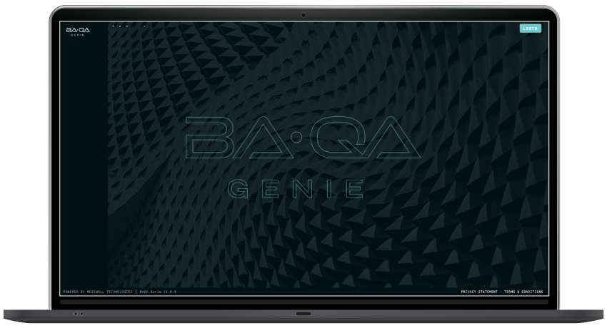 BAQA contact page on a laptop